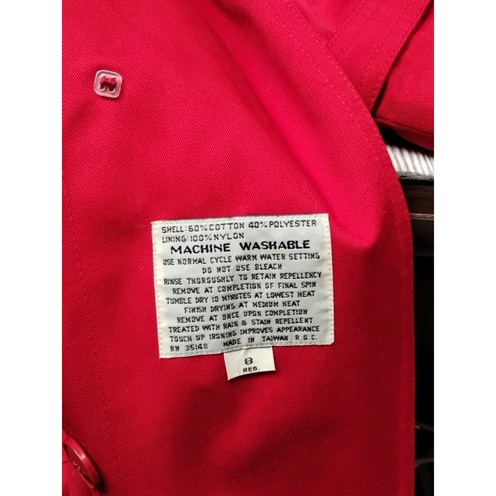 Misty Harbor Red Overcoat Long Sleeve Size 8‎ Reg Buttons Pockets